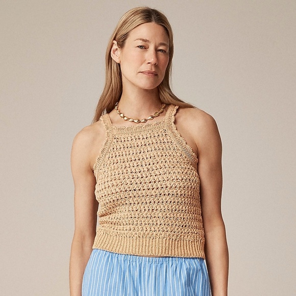 NWT J. Crew Montauk Black Crochet Tank Top - S - Picture 4 of 4